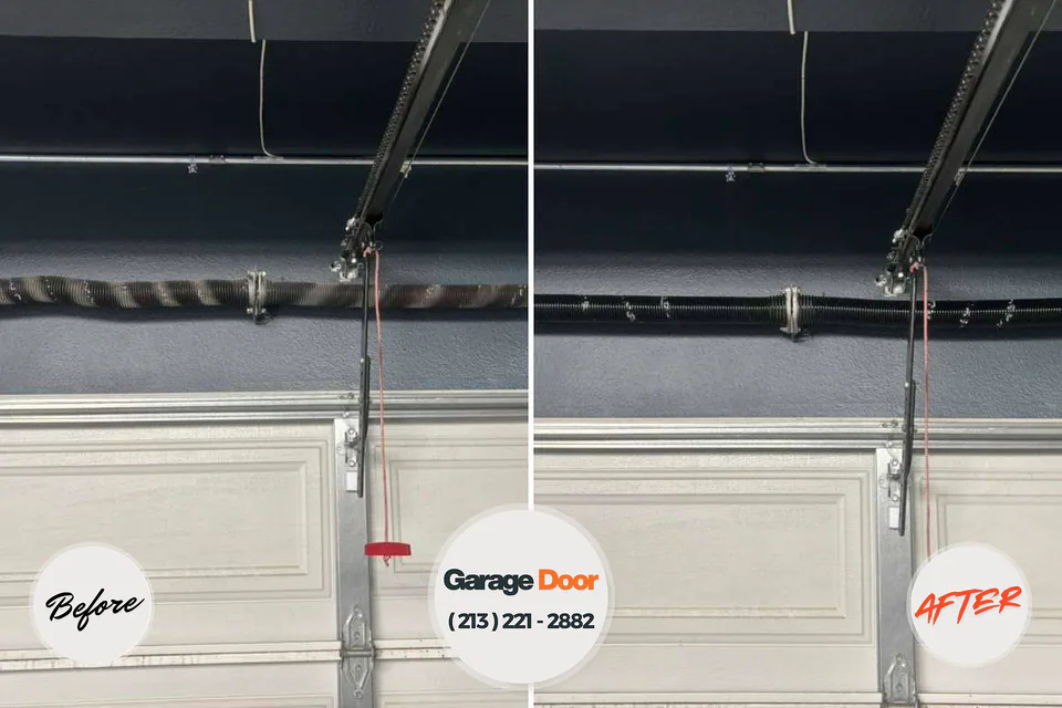Before and after: garage door repair Myersville, MD